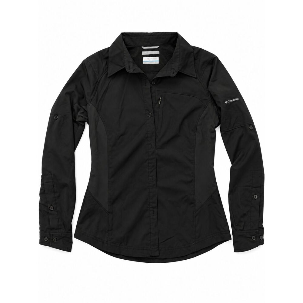Columbia Omni-Shade Black Long Sleeve Shirt Outdoor Womens